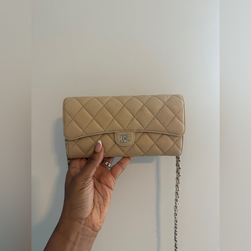 Chanel Tan Wallet on a chain